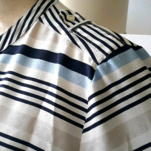 Calvin Klein Stripe Button Blouse 4 - Picture 5 of 11
